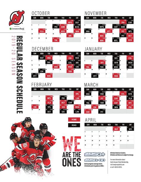 New Jersey Devils Schedule 